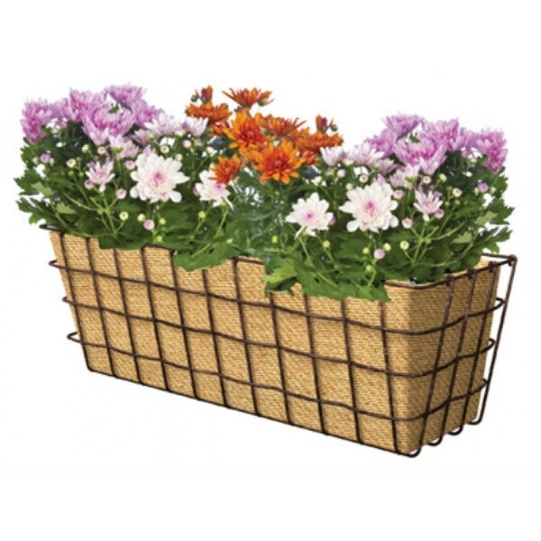 Shop Panaceaâ„¢ 83330 Rust Window Basket with Burlap Liner, Steel, 24